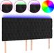 vidaXL Hoofdbord LED 180x7x118/128 cm fluweel zwart