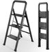 OEM Aluminium klapladder met 3 treden en handrail, 4 kg, belastbaar tot 150 kg