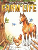 Realistic Farm Life Coloring Book