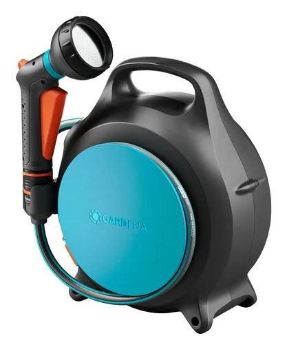 GARDENA 18692-20 Draagbare slangenbox Move - Zwart, Blauw - 10m Slang - Handmatig