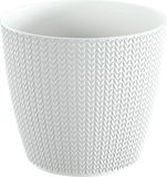 Prosperplast Plantenpot - parel wit - kunststof - D16 x H14 cm - Buiten/binnen