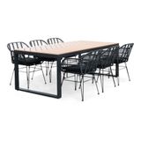 LUX outdoor living Kampa Natural/Napels dining tuinset | 6 personen | polywood + wicker | 210cm