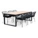 LUX outdoor living Kampa Natural/Napels dining tuinset | 6 personen | polywood + wicker | 210cm