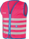 Wowow Veiligheidshesje kind met rits EN 1150 - Fun Fietsjas - Maat M - Unisex - roze/blauw/zilver