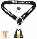 VINZ Kungur ART 3 Kettingslot - 120cm - Zwart - 3 Sleutels - ART 3 Goedgekeurd