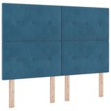 vidaXL Boxspringbed met hoofdeinde, donkerblauw, 190 x 140 cm, fluweel
