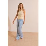 Etam Pantalon de pyjama satiné - Brune - L - Bleu - Femme