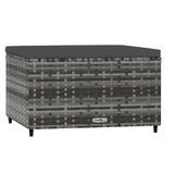 VidaXL Voetensteunen 2 st met kussens poly rattan grijs