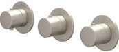 IVY Bond Pièce de finition Thermostat encastrable avec 2 robinets d'arrêt Symmetry avec rosaces rondes - Nickel brossé PVD