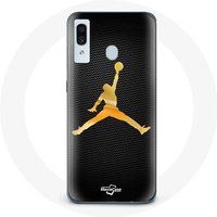 Maniacase Hoesje voor Samsung galaxy A30 Air michael jordan logo geel