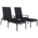 VidaXL Lounge Tuinstoel Gecapitonneerde zitting Gegalvaniseerd staal, Polyester, Polyrattan Antraciet