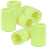 Merkloos / Sans marque Pols zweetbandjes neon geel - voor volwassenen - 6x stuks