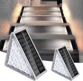 Merkloos / Sans marque Solar Trappen Verlichting - Buitenlamp LED - Tuin Verlichten - Triangular Prism Ontwerp - 2 Stuks - Wit Licht
