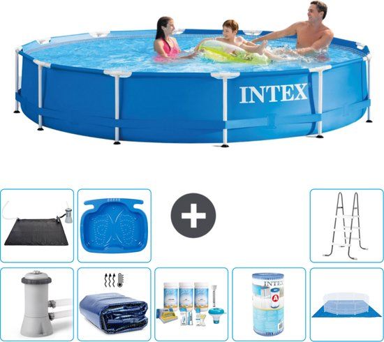 Intex Rond Frame Zwembad - 366 x 76 cm - Blauw - Compleet Pakket