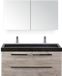 BES LED Seville Badmeubelset 120 cm - 2 Laden Craft Oak - Wastafel Lucca Enkel met Spiegelkast