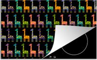 Merkloos KitchenYeah® Inductie beschermer 77x51 cm - Regenboog - Giraffe - Meisje - Inductiebeschermer