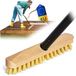 Novaliv Brosse en bois avec poils, raclette avec filetage et manche à vis, brosse de récurage en quatre parties PPN, idéale pour le nettoyage des balcons, terrasses, jardins, espaces intérieurs et extérieurs.