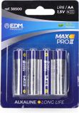 EDM Piles Alcalines EDM Max Pro II Long Life AA LR6 1,5 V (4 Unités)