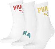 Puma Logo Crew Korte Sokken 3 Paren Wit EU 43-46