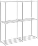 vidaXL - Tubulaire plank met opslag - Wit - 86 x 27 x 90 cm - Aluminium