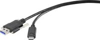 Renkforce USB-kabel USB 3.2 Gen1 (USB 3.0 / USB 3.1 Gen1) USB-A stekker, USB-C stekker 1.00 m Zwart Schroefbaar RF-3386