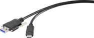 Renkforce USB-kabel USB 3.2 Gen1 (USB 3.0 / USB 3.1 Gen1) USB-A stekker, USB-C stekker 1.00 m Zwart Schroefbaar RF-3386