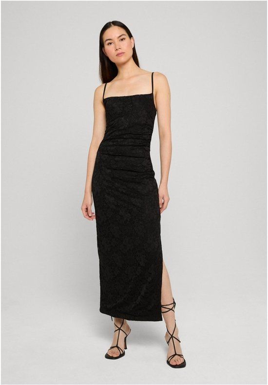 Urban Classics Stretch Lace Lange jurk - Zwart - Maat M
