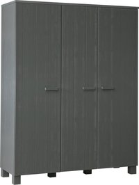 WOOOD Dennis 3-Deurs Kledingkast - Grenen - Staalgrijs - 202x158x55cm