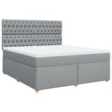 VidaXL Boxspring met matras, stof, lichtgrijs, 180x200 cm