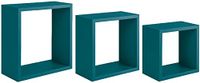 Homemania Incubo Wandrek voor wanddecoratie, woonkamer, slaapkamer, kantoor, MDF, blauw, 35 x 35 x 15,5/30 x 30 x 15,5/25 x 25 x 15,5 cm