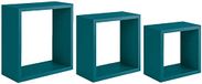 Homemania Incubo Wandrek voor wanddecoratie, woonkamer, slaapkamer, kantoor, MDF, blauw, 35 x 35 x 15,5/30 x 30 x 15,5/25 x 25 x 15,5 cm