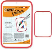 BIC Velleda dubbelzijdig bord, droog afwasbaar (30 x 44 cm), perfect voor school, rode rand, 1 stuk