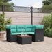 Maison Exclusive - Ensemble de meubles de jardin 5 pièces avec canapé et coussins, noir, en polyrotin