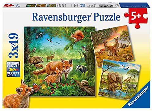 Ravensburger Tiere der Erde Puzzle 3 x 49 Teile