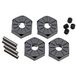 Axial Aluminium Hub smalle 12mm Black (4), Multi