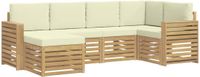 vidaXL - Buiten - bank - set - 6 - st - Wit - en - crèmekleurig - Polyester