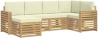 vidaXL - Buiten - bank - set - 6 - st - Wit - en - crèmekleurig - Polyester