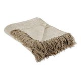 DII Stone Stripe Homespun Woven Throw, 50x60" met 2.5" pony