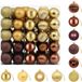 vidaXL Kerstballenset - 75 stuks - Bruin en goud - 6 cm