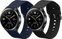 kwmobile 2x horlogebandjes geschikt voor Xiaomi Watch 2 / OPPO Watch X / Oneplus 2 bandje - Smartwatch bandjes van TPU - Activity tracker horloge band in zwart / donkerblauw