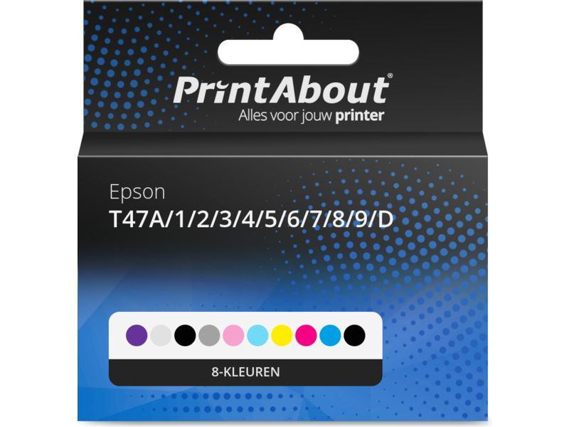 PrintAbout Inktcartridge T47A/1/2/3/4/5/6/7/8/9/D 8-kleuren Multipack geschikt voor Epson