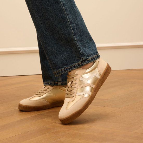 No Stress - Dames - Gouden leren sneakers - Maat 39