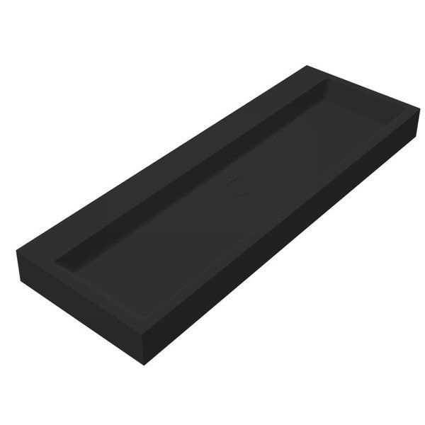Best Design Nero wastafel 100x42x10cm zonder kraangat zwart mat