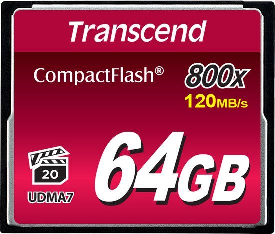 Transcend 64GB 800x CompactFlash Card - 120MB/s Read Speed