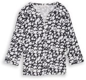 Tom Tailor - Shirt met lange mouwen met patroon - Maat S - blue ginkgo minimal