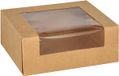 PAPSTAR 25 Sushi schalen, karton hoekig 4,5 cm x 12 cm x 10 cm bruin