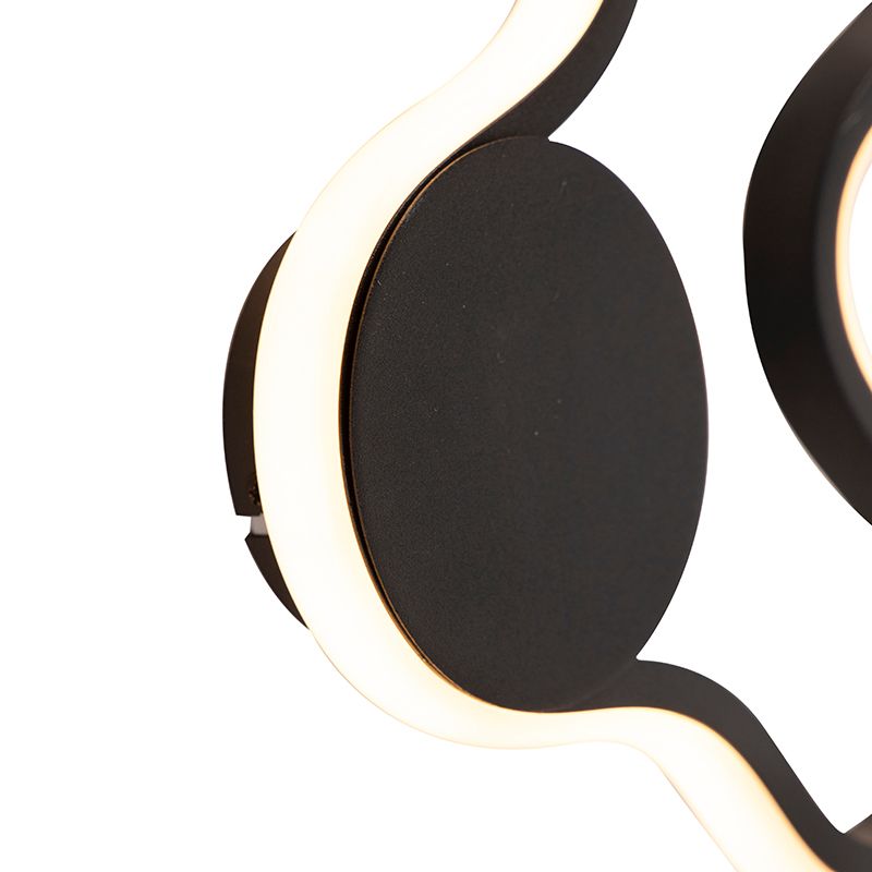 QAZQA Plomp - Moderne LED Wandlamp - Zwart