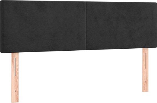 vidaXL Hoofdbord 144x5x78/88 cm fluweel zwart