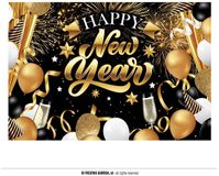 Fiestas Guirca Backdrop Happy New Year 220 x 150 cm