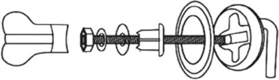 KIRCHHOFF RVS WC Bril Bevestiging - Chroom - 50 mm - Paar